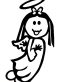 Angel Girl Stick Figure Sticker