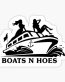 boats and hoes B&W sticker