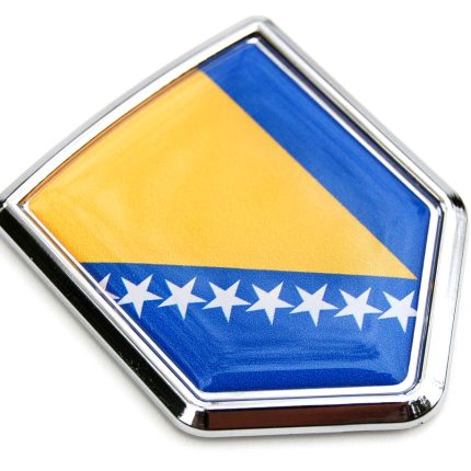 Bosnia Flag Crest Decal Car Chrome Emblem Sticker