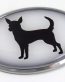 Chihuahua 3D Adhesive Oval Chrome Pet Emblem
