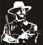 Clint Eastwood Gun Vinyl Die Cut Decal Sticker