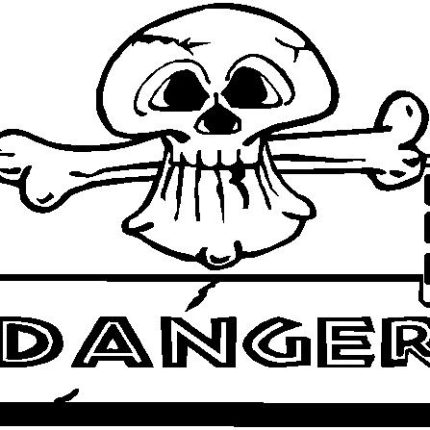 Danger Sign with Skull Diecut Decal