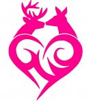 deer family HEART decal