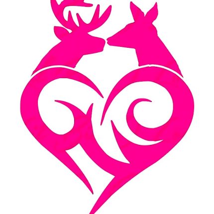 deer family HEART decal