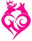 deer family HEART decal