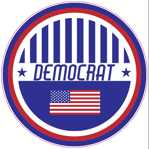 Democrat-Patriotic-Circle-Sticker