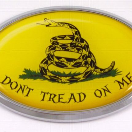 Dont Tread On Me Oval Flag 3D Chrome Emblem