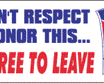 FREE TO LEAVE REBEL FLAG BUMPER STICKER