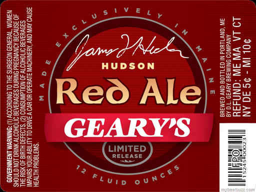 Hudson Red Ale Label Sticker