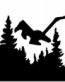 hunting mountain scene diecut decal LEFT