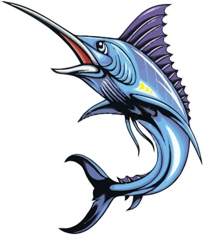 MARLIN Fish Jumping Animal Sticker