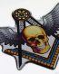 Mason Winged Skull Dome 3D Chrome Background Adhesive Car Badge