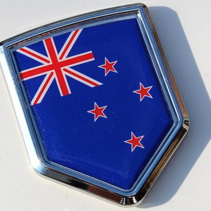 New Zealand Decal Flag Crest Car Chrome Emblem Sticker