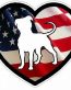 PITBULL HEART STICKER FILLS flag usa