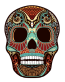 shi color skull sticker