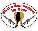 SHOVE GUN CONTROL OVAL STICKER