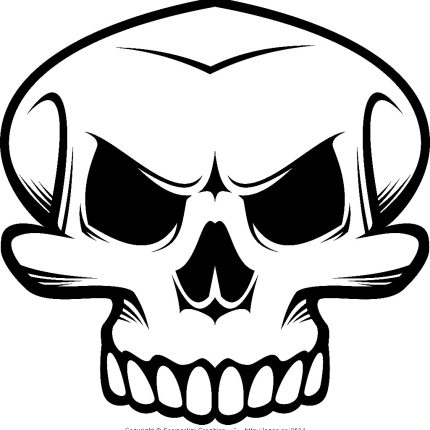 skull graphic B&W sticker