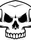 skull graphic B&W sticker