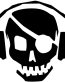 Skull Music Pirate One Sticker Decal