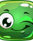 smile wink green square sticker