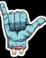 zombie shaka hand sticker