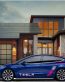 2018 Model 3 in front of Solar City Home Elon Musk Sticker
