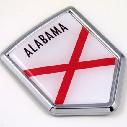 alabama US state flag domed chrome emblem car badge decal