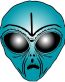 Alien Head Sticker 10 BLUE
