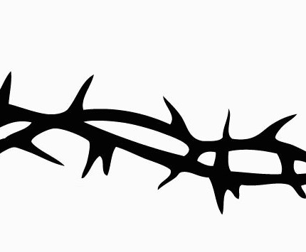 barb wire and cross religion decal RIGHT