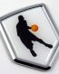 Basketball Logo 3D Shield Emblem Domed Sticker
