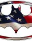 Bat Oval USA Flag Sticker
