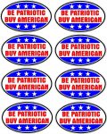 BE PATRIOTIC BUY AMERICAN OVAL Eight Pack 8-1.5x2in