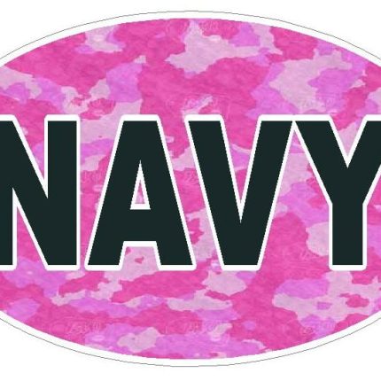 CAMO PINK OVAL NAVY DECALS