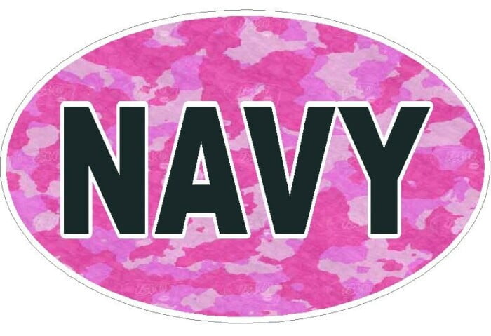 CAMO PINK OVAL NAVY DECALS