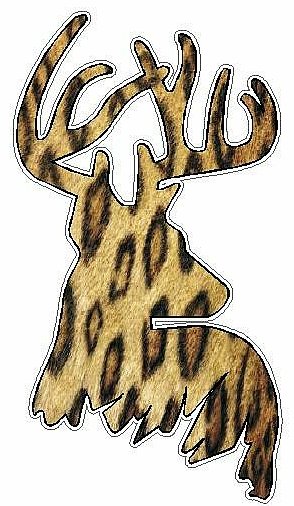 Deer Head Decal 44 - Skin Leopard