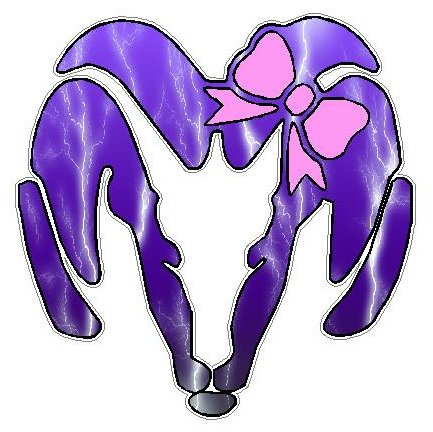 Dodge Ram Head with BOW Decal - Lightning PURPLE