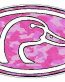 Duck Hunting Oval Decal 66 - Camo Pink