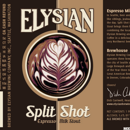 Elysian Split Shot Espresso Milk Stout Sticker