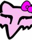 F Head Logo with Bow Decal 3 PINK