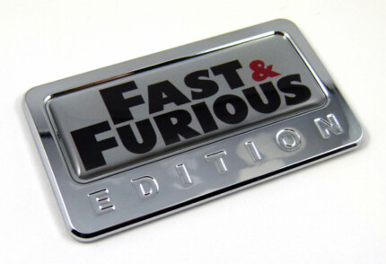 fast and furious special edition adhesive chrome emblem