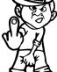finger crouch attitude die cut decal