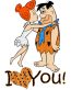 Fred and Wilma in Love Color Decal