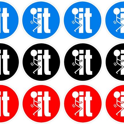 FUCK IT CIRCLE DIGITAL STICKER - 12 PACK