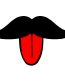 Funny Mustache with Tounge Sticker