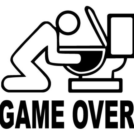 Game Over Toilet Die Cut Car Decal