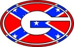 Georgia G Rebel Flag Oval Sticker