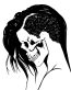 GIRL HAIR PUNK ROCK SKULL DIE CUT VINYL DECAL