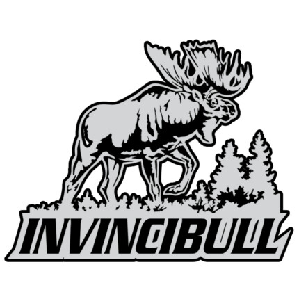 GRAY BLACK WHITE INVINCIBULL STICKER