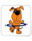 Happy Hound Dog Playing Hula Hoop Sticker
