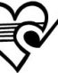 heart with music note sticker decal